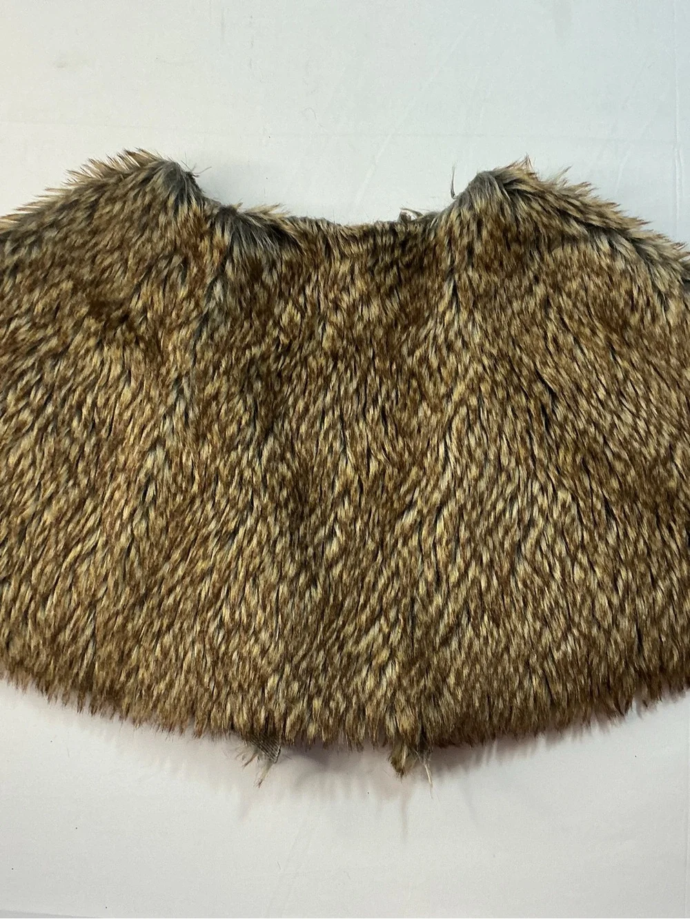 Spirit Faux Fur Shawl in Brown and Tan - Picture 8 of 8